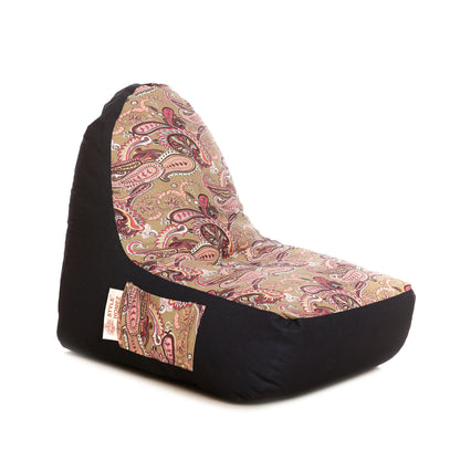 Style Homez Urban Design Denim Canvas Paisley Printed Bean Bag XXL Size Filled with Beans Fillers