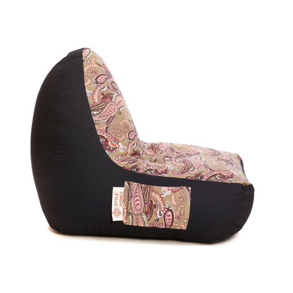 Style Homez Urban Design Denim Canvas Paisley Printed Bean Bag XXL Size Filled with Beans Fillers
