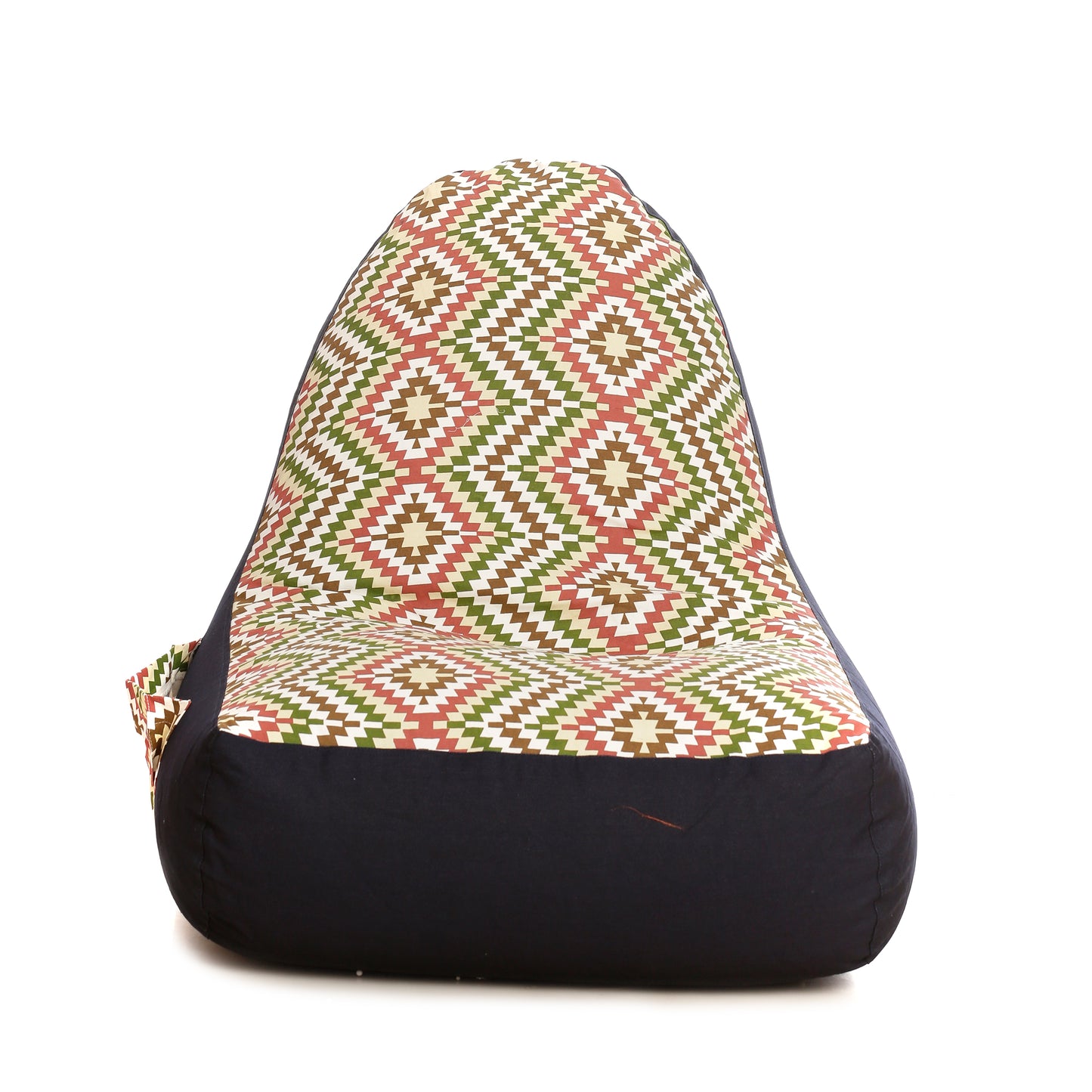 Style Homez Urban Design Denim Canvas IKAT Printed Bean Bag XXL Size Filled with Beans Fillers