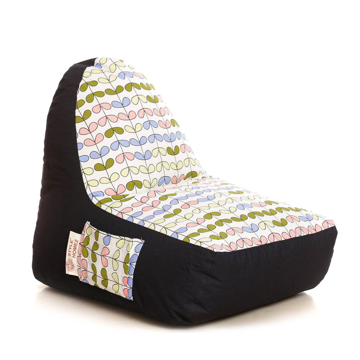 Style Homez Urban Design Denim Canvas Abstract Printed Bean Bag XXL Size Cover Only