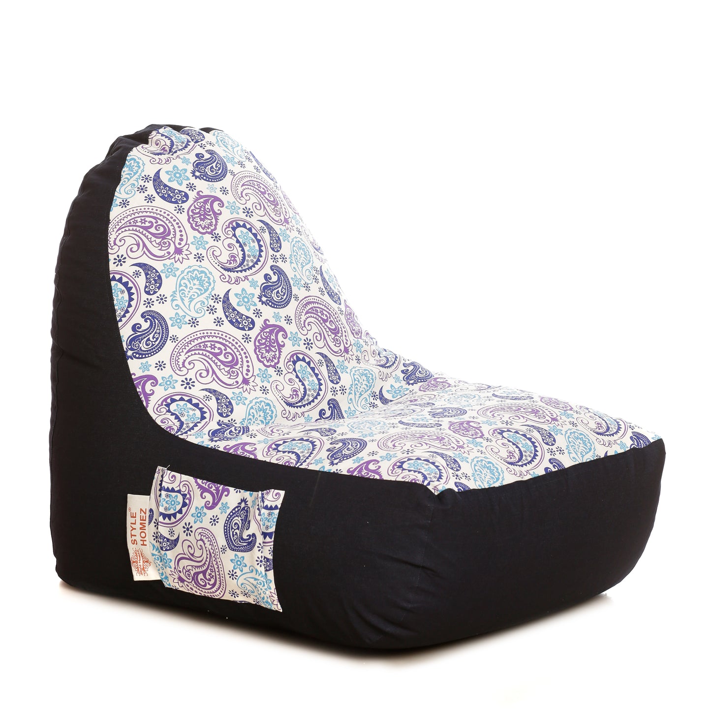 Style Homez Urban Design Denim Canvas Paisley Printed Bean BagXXL Size Filled with Beans Fillers