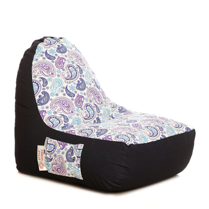 Style Homez Urban Design Denim Canvas Paisley Printed Bean BagXXL Size Filled with Beans Fillers