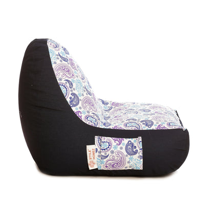 Style Homez Urban Design Denim Canvas Paisley Printed Bean BagXXL Size Filled with Beans Fillers