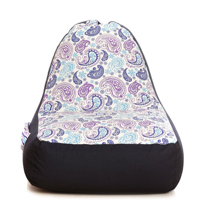 Style Homez Urban Design Denim Canvas Paisley Printed Bean BagXXL Size Filled with Beans Fillers