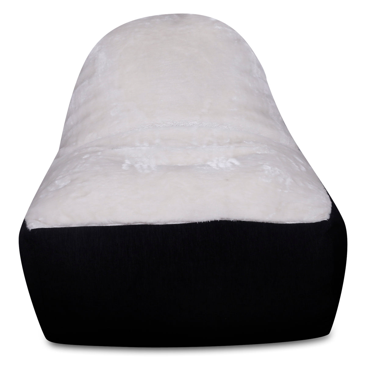 Style Homez Urban Design LUXE FUR Velvet Chair Bean Bag XXL Size, Black & White FUR Filled with Beans Fillers