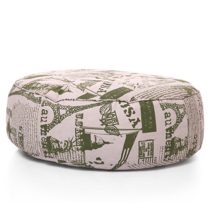 Style Homez Cotton Canvas Abstract Printed Round Floor Cushion XL Size Cover Only