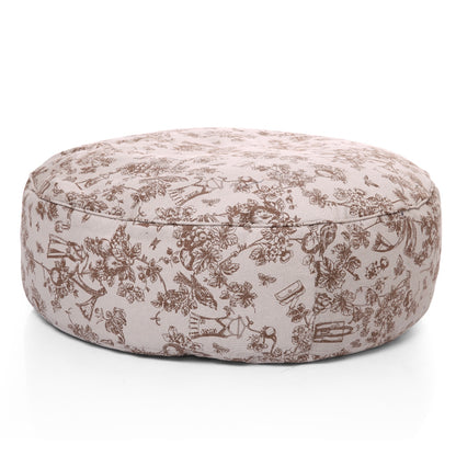 Style Homez Cotton Canvas Abstract Printed Round Floor Cushion XL Size Cover Only