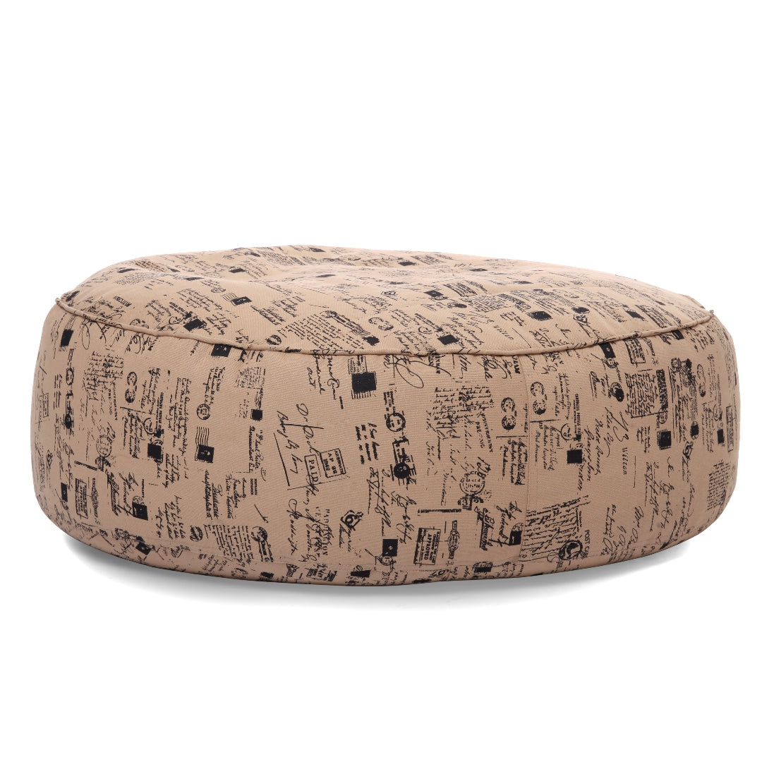 Style Homez Cotton Canvas Abstract Printed Round Floor Cushion XL Size Cover Only