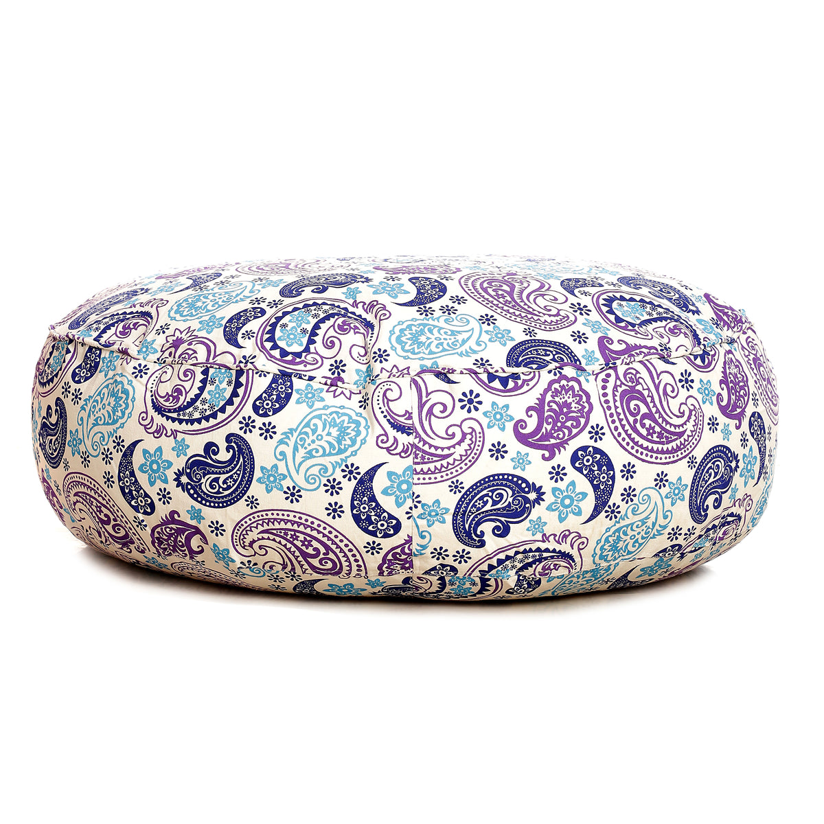 Style Homez  Cotton Canvas Paisley Printed Round Floor Cushion XL Size Cover Only