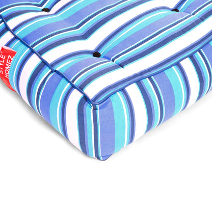 Style Homez Premium Cotton Canvas Square Floor Cushion, Stripes Pattern Printed Large Size with Cotton Filling
