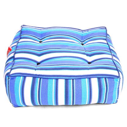 Style Homez Premium Cotton Canvas Square Floor Cushion, Stripes Pattern Printed Large Size with Cotton Filling