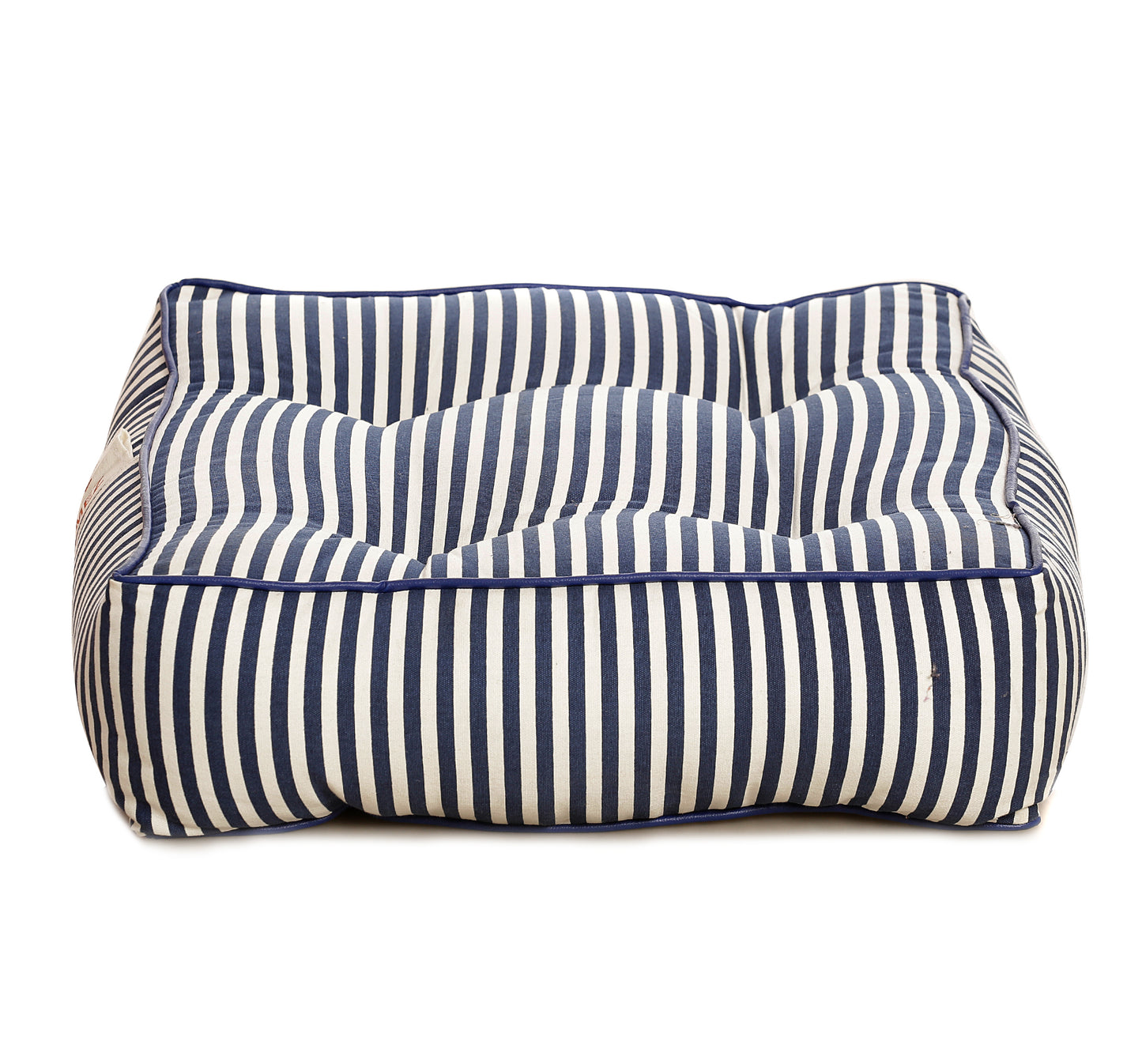 Style Homez Premium Cotton Canvas Square Floor Cushion, Stripes Design Printed Large Size with Cotton Filling