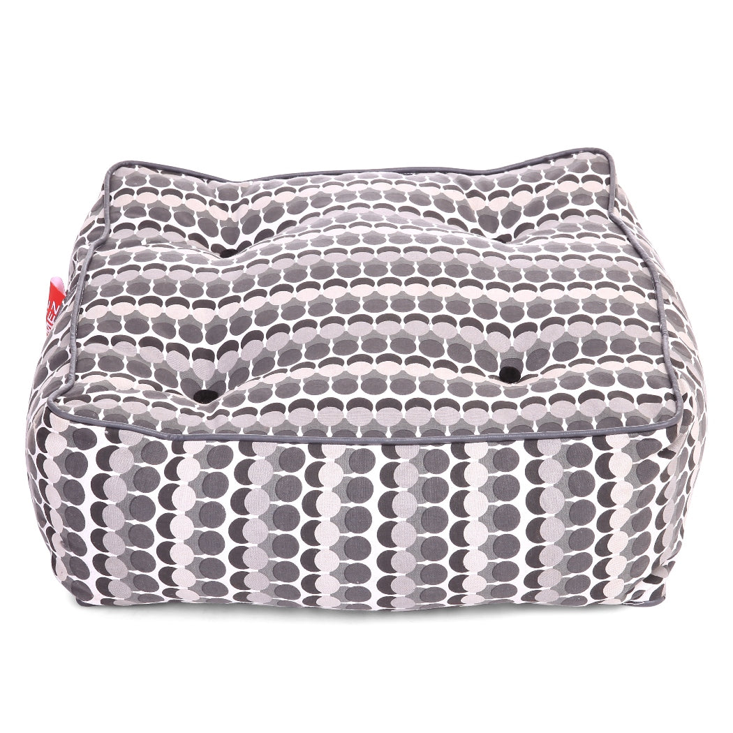 Style Homez Premium Cotton Canvas Square Floor Cushion, Polka Dot Printed Large Size with Cotton Filling
