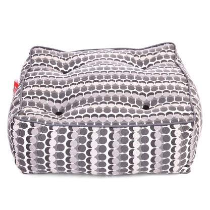 Style Homez Premium Cotton Canvas Square Floor Cushion, Polka Dot Printed Large Size with Cotton Filling