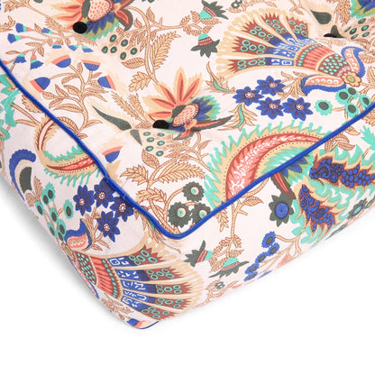 Style Homez Premium Cotton Canvas Square Floor Cushion, Floral Printed Large Size with Cotton Filling