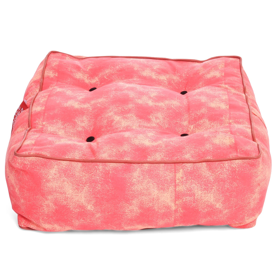 Style Homez Premium Cotton Canvas Square Floor Cushion, Abstract Printed Large Size with Cotton Filling