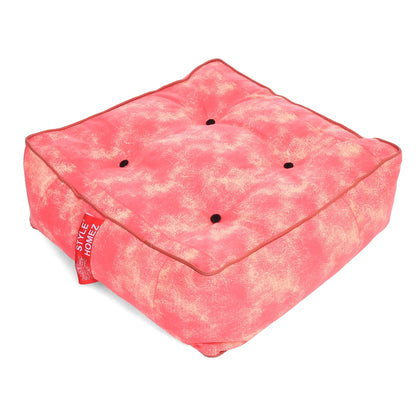 Style Homez Premium Cotton Canvas Square Floor Cushion, Abstract Printed Large Size with Cotton Filling