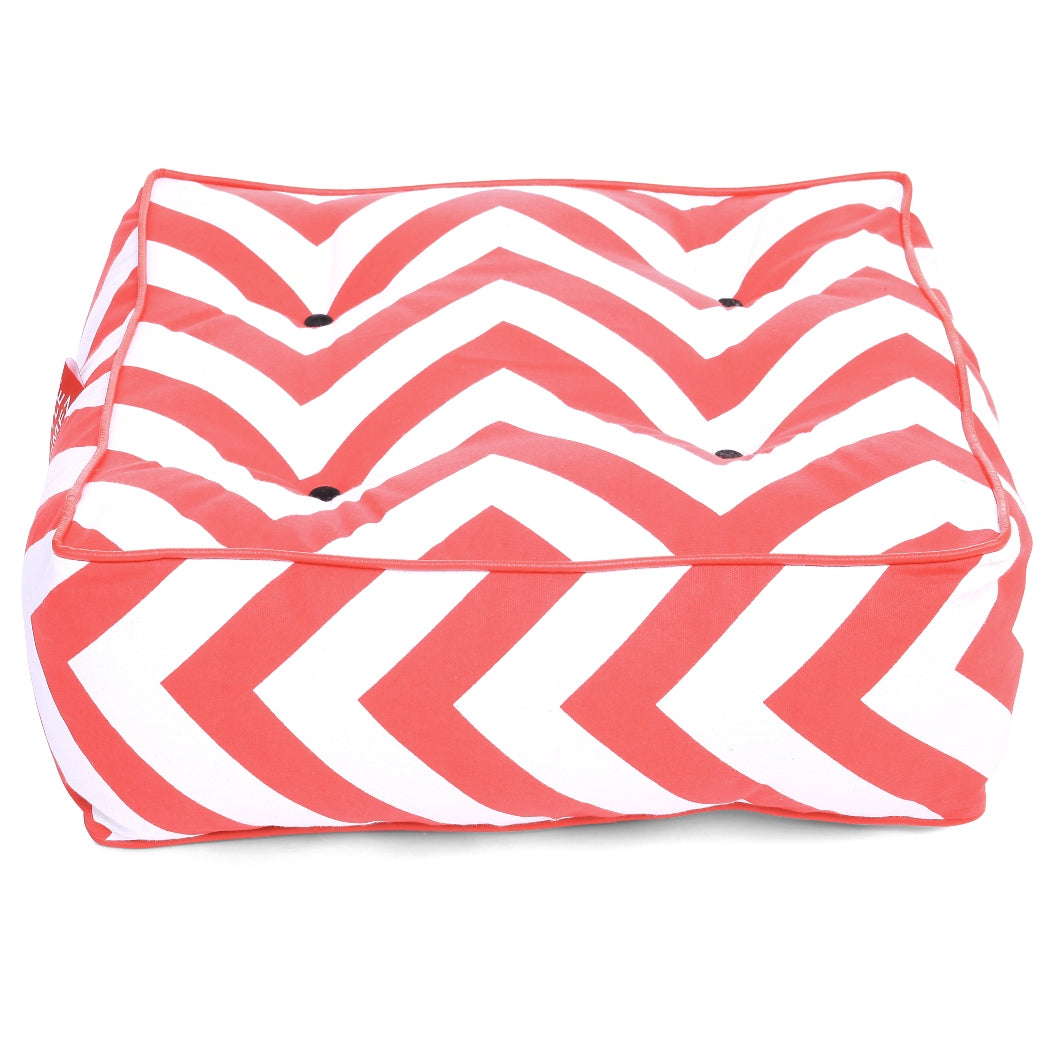 Style Homez Premium Cotton Canvas Square Floor Cushion, Stripes Printed Large Size with Cotton Filling
