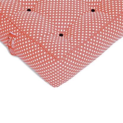 Style Homez Premium Cotton Canvas Square Floor Cushion, Star Printed Large Size with Cotton Filling