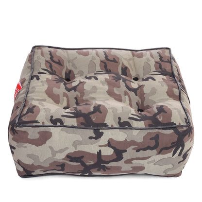 Style Homez Premium Cotton Canvas Square Floor Cushion, Camouflage Printed Large Size with Cotton Filling