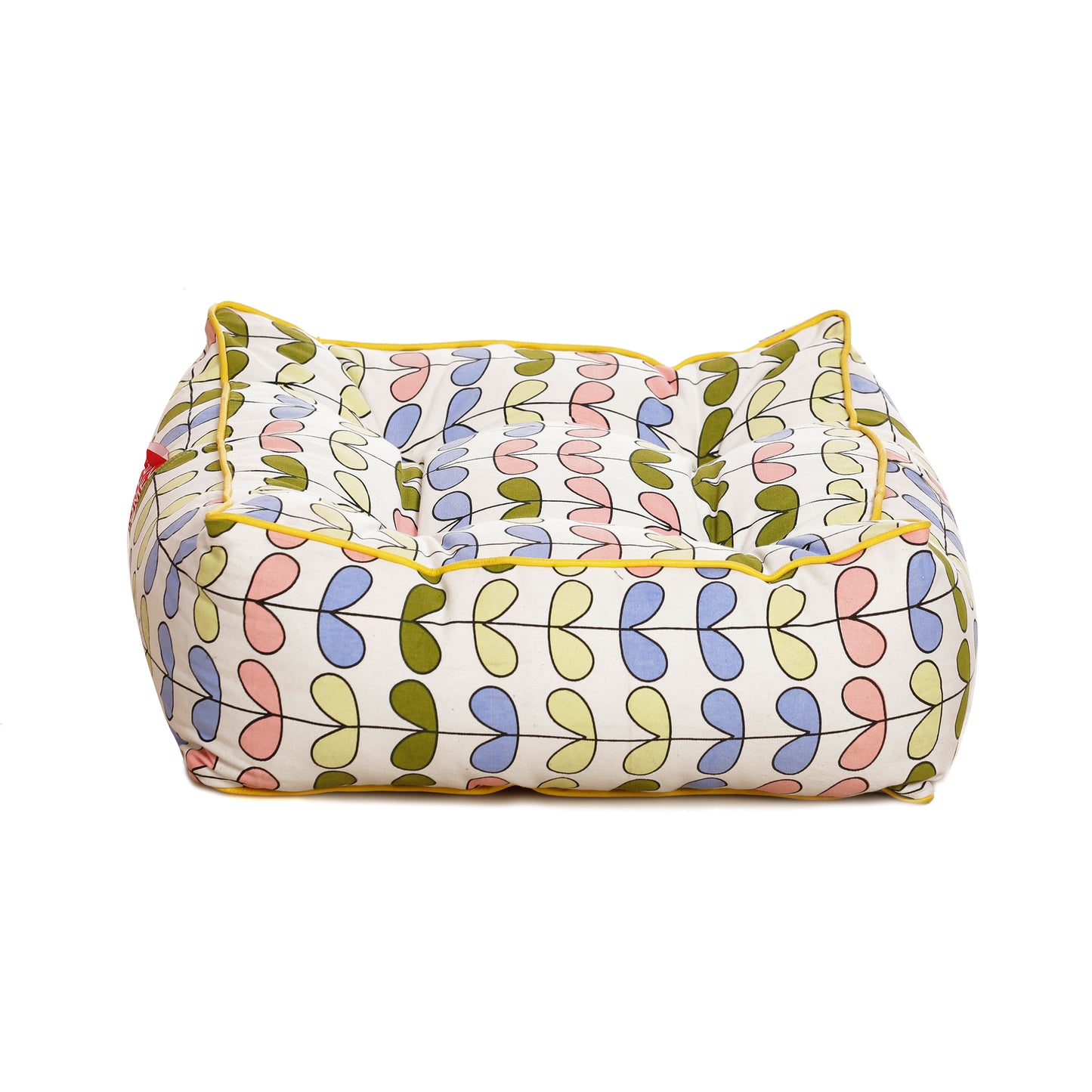 Style Homez  Premium Cotton Canvas Square Floor Cushion, Abstract Printed Large Size with Cotton Filling