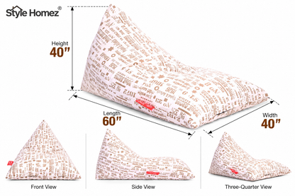 Style Homez PYRAMID LOUNGE, Cotton Canvas Abstract Printed Bean Bag XXL Size Cover Only
