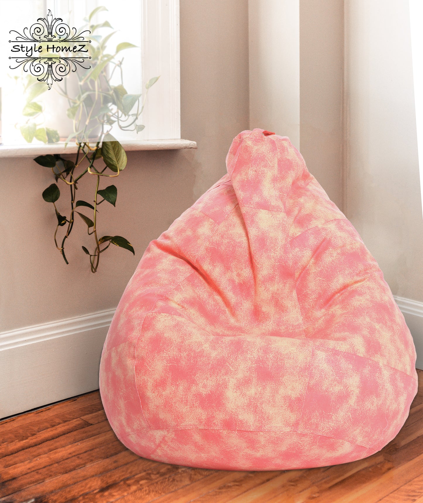 Style Homez Classic Premium Cotton Canvas Abstract Printed Bean Bag XL Size Filled with Beans Fillers
