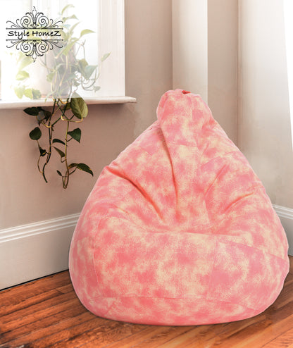 Style Homez Classic Premium Cotton Canvas Abstract Printed Bean Bag XL Size Filled with Beans Fillers