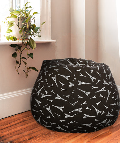 Style Homez Classic Premium Cotton Canvas Abstract Printed Bean Bag XL Size Filled with Beans Fillers