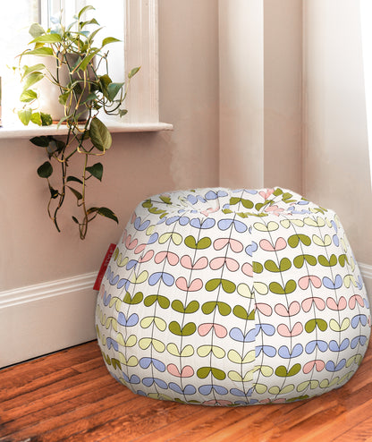 Style Homez Classic Premium Cotton Canvas Abstract Printed Bean Bag XL Size Filled with Beans Fillers